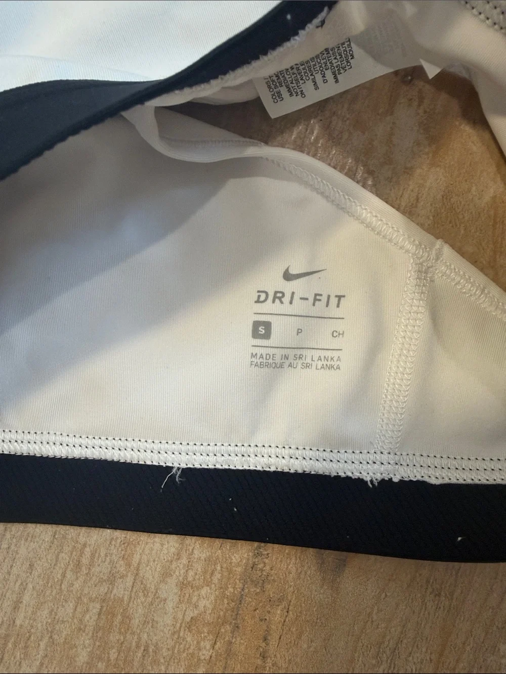 Nike Dri-Fit White Racerback Sports Bra Nike Swoosh Size Small S